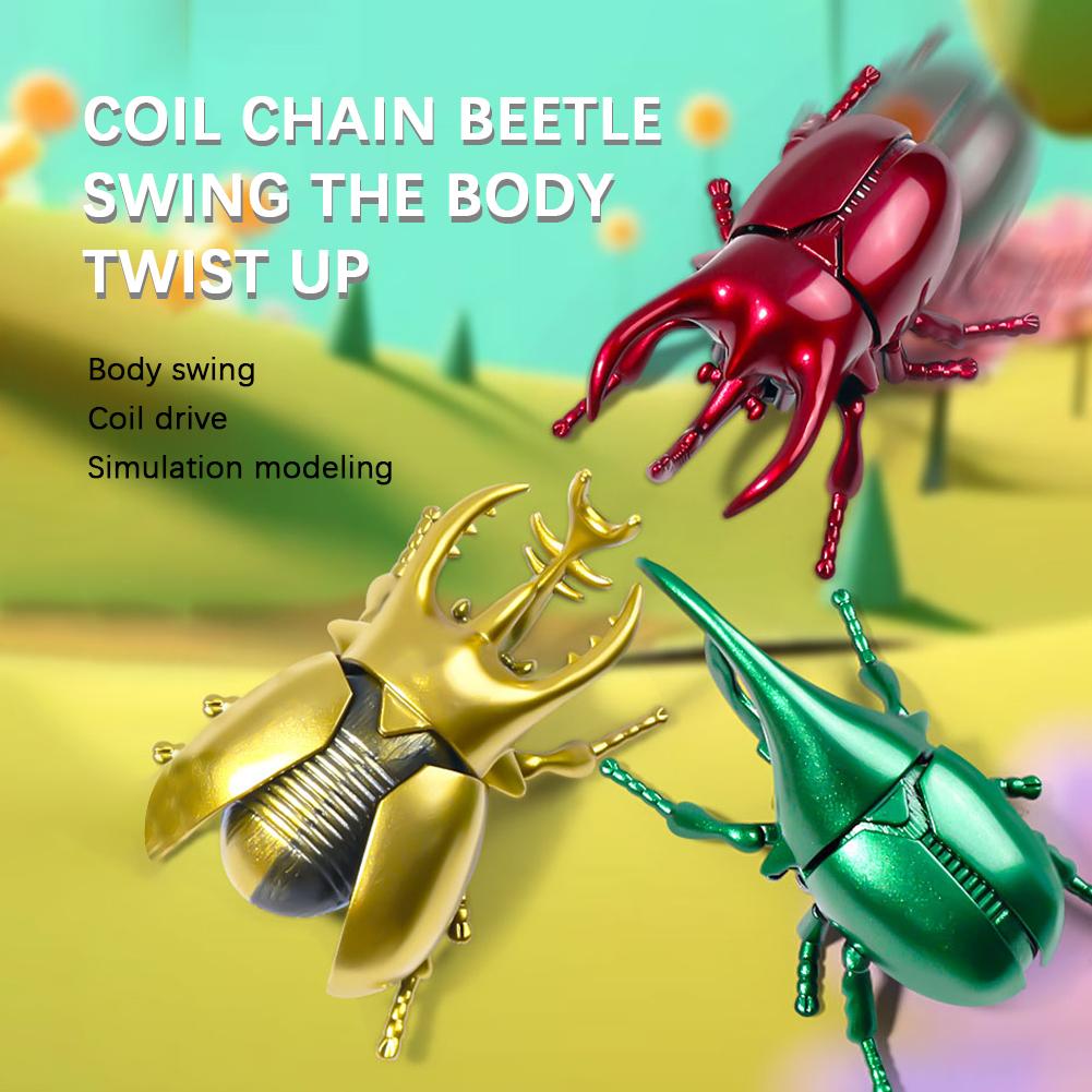 Clockwork Rhinoceros Beetle Toy Insect Crawling Pets Model Realistic Movement Collection Nature Lover'S Gift For Children