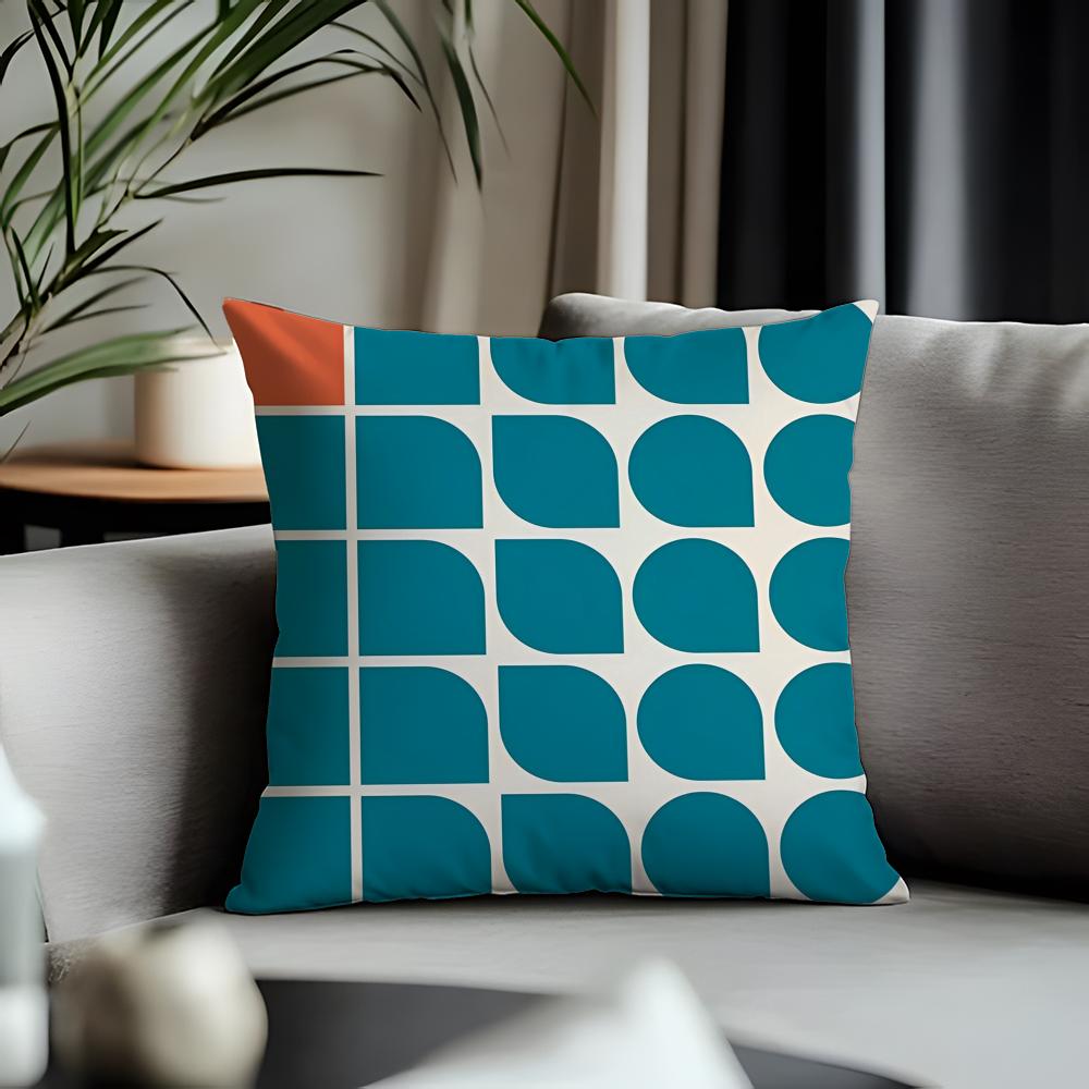Trending BBauhaus Geometryer Cushion Cover Antidustmite Pillowcase Invisible Zipper Silky Short Plush Sofa Cushion Cover