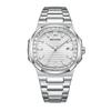 New Fashion Square Luxury Watches for Men Luminous Date Waterproof Business Quartz Wristwatch Male Clock reloj