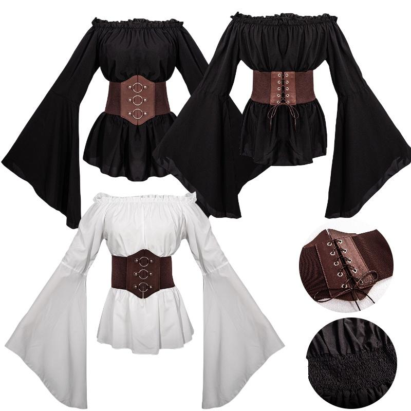 Chemise Longue Pirate Renaissance pour Femme Mangguo Costume Cosplay Vintage