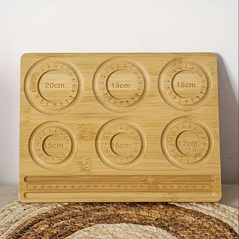 Bamboo Jewelry Design Tray with Plush Surface for Bracelet Necklace DIY Crafting Beading Tool Organizer with Diameter Indicators