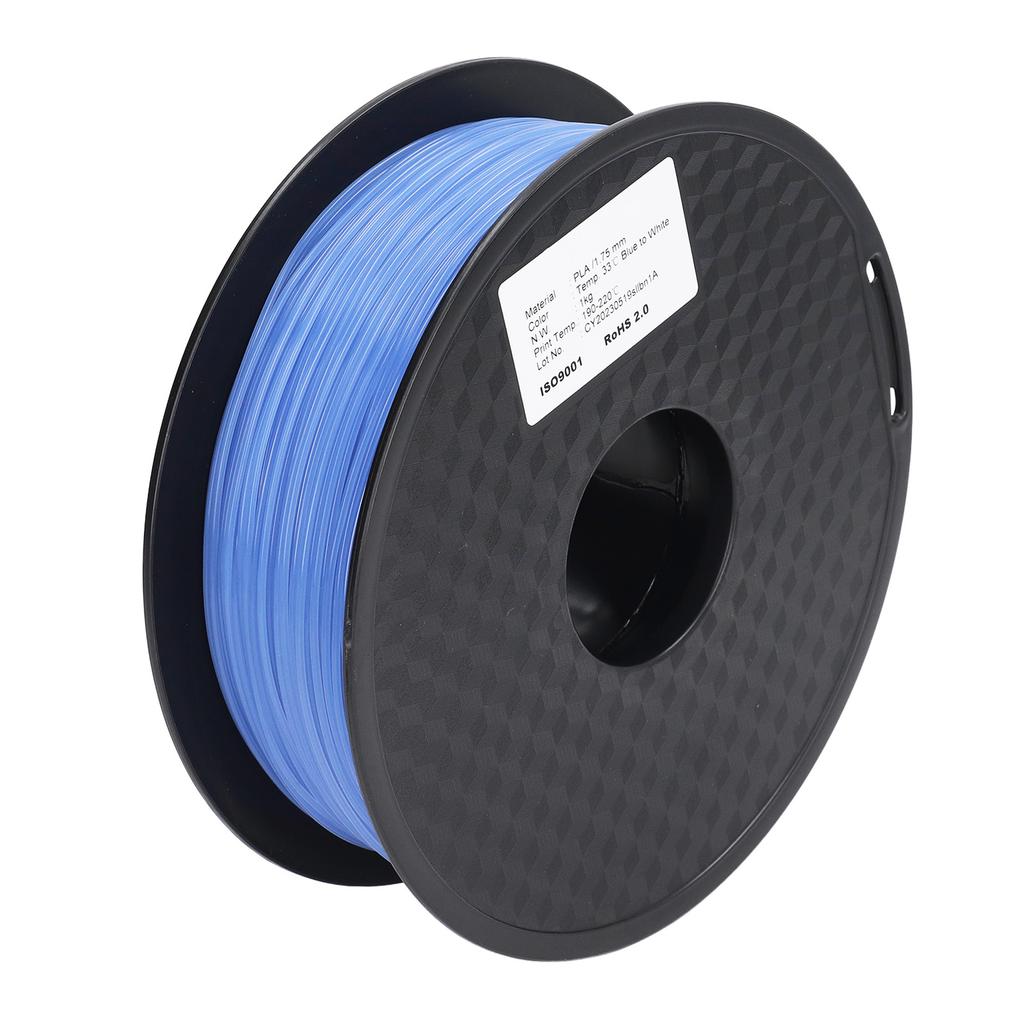 3D Printing Consumable 1.75mm PLA Filament Blue to White Color Changing Consumable Filament
