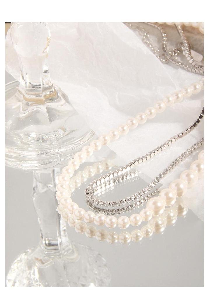 Korean INS Luxury Design Pearl Necklace: Versatile Sterling Silver S925 DIY Clavicle Chain for Women