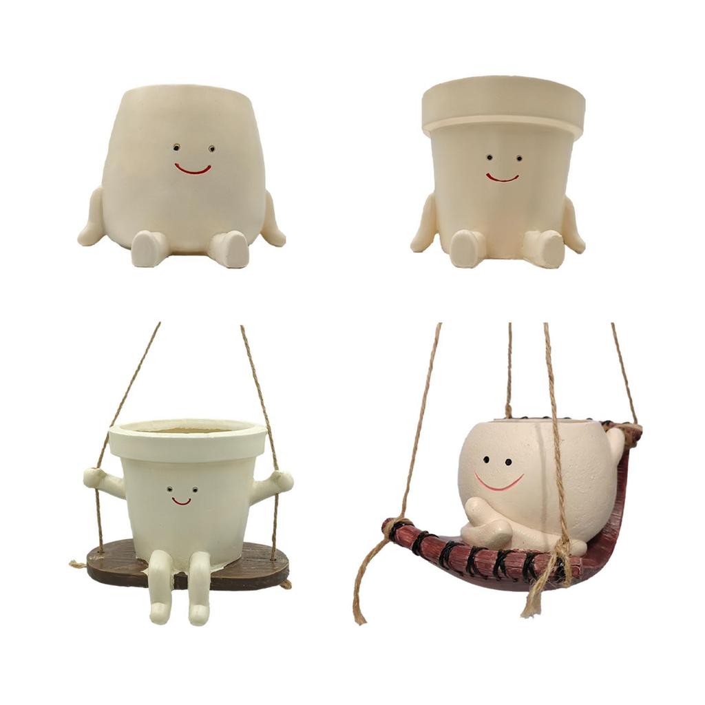 Adorable Smiling Face Plant Pot for Home and Garden Decor