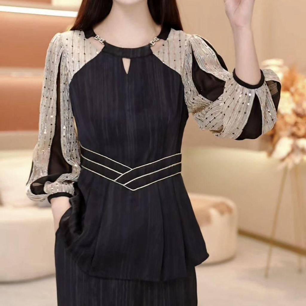 Elegant High-End Two-Piece Set: Slimming Top & Pants for Women, 2025 Spring Collection