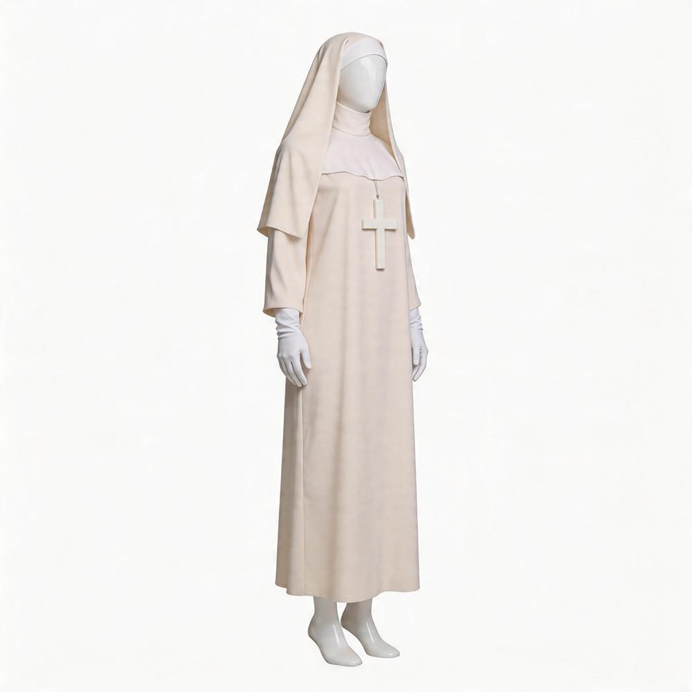 Costume Cosplay da Suora Gotica in Tessuto di Poliestere per Halloween e Feste a Tema