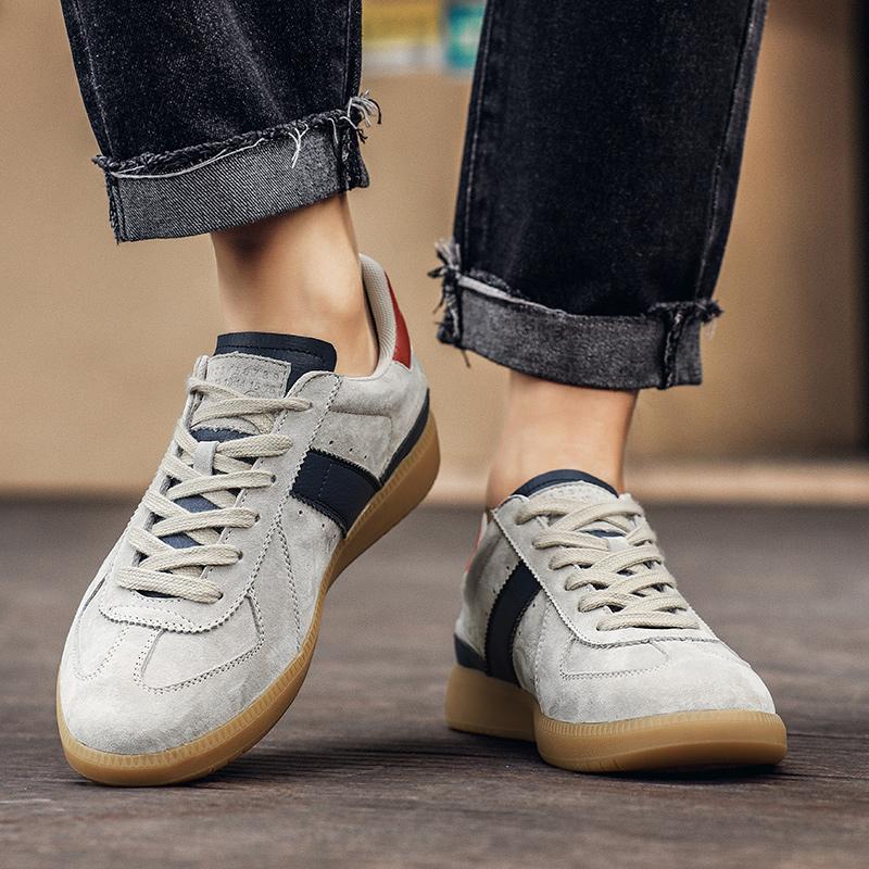 Leder Mode Laufschuhe Herren Neuankömmling Skateschuhe Herren Luxusmarke Herren Schnür-Sneakers Männlich Bequem Outdoor Flats