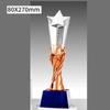 Customized Five pointed Star Pillar Crystal Trophy, Excellent Souvenir Reward Home Decoration Honor Gold Silver Copper Medal 1Pc