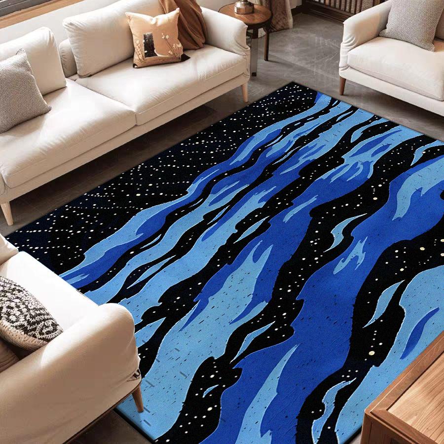 Modern Abstract Style Living Room Rug Non-slip Bedroom Decor Aesthetic Carpet Soft Customizable Sofa Table Mat Easy Cleaning