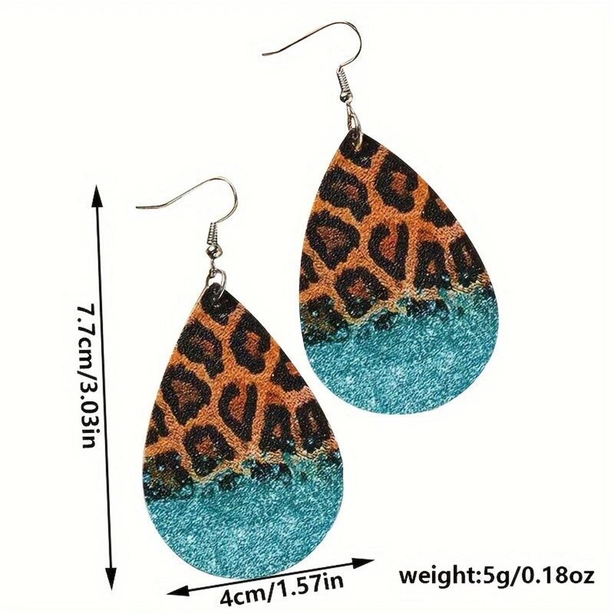 Серьги-подвески с леопардовым принтом — фото 5