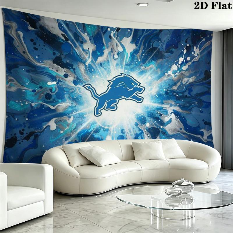 Detroit Lions Wall Tapestry Aesthetic Wall Hanging Printed Fabric Blanket Decorative Tapestries for Bedroom Living Room Home Decor