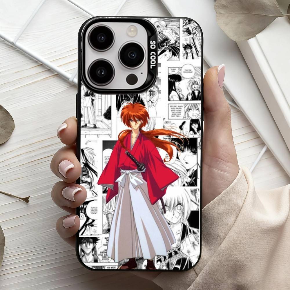 Anime R-Rurouni K-Kenshin-N Phone Case For iPhone17,16,15,14,13,12,11 Plus,Pro Max Black Candy silver phone case