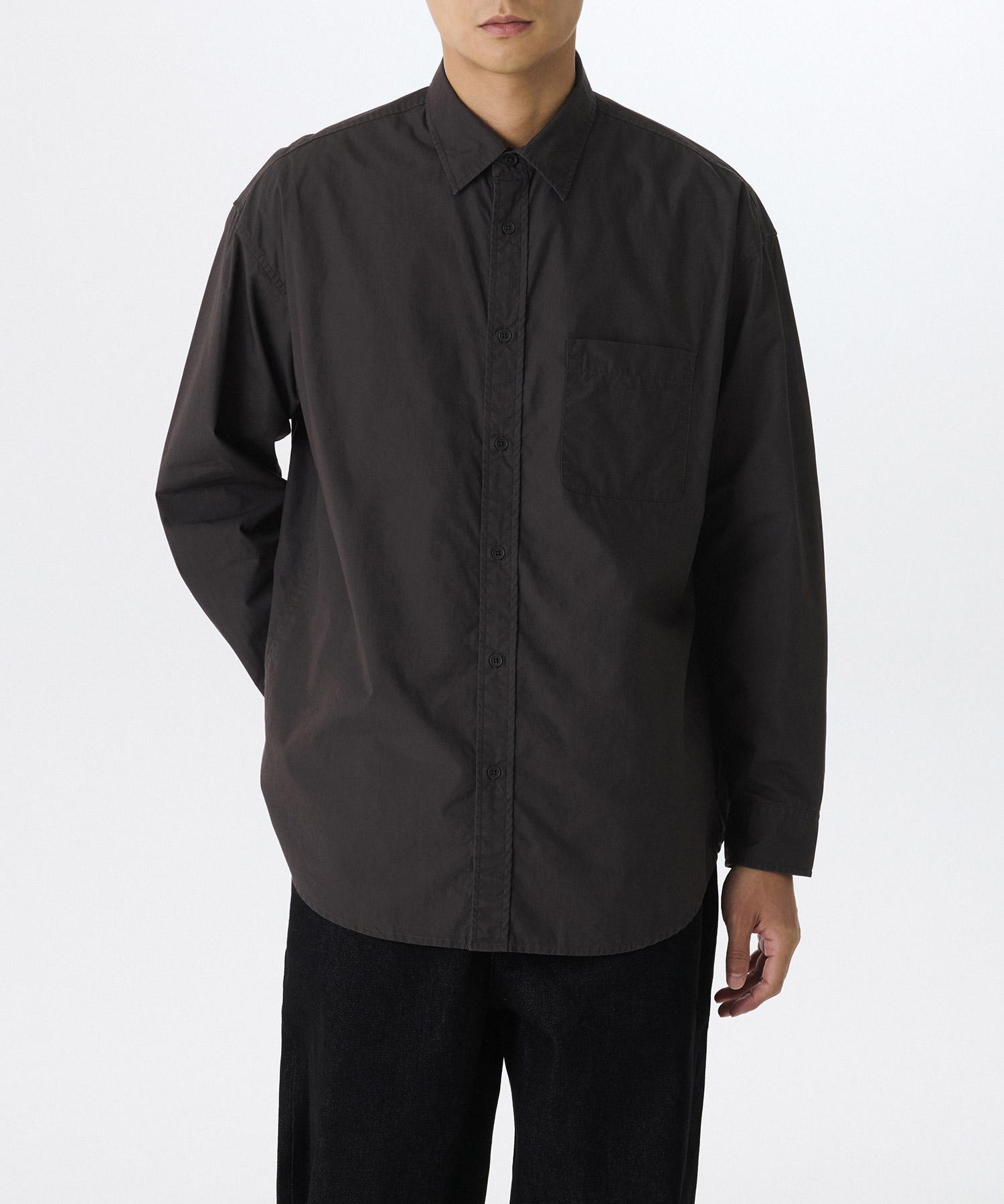 Musinsa Standard Oversized Washed Poplin Shirt [Gunmetal] Gunmetal/M