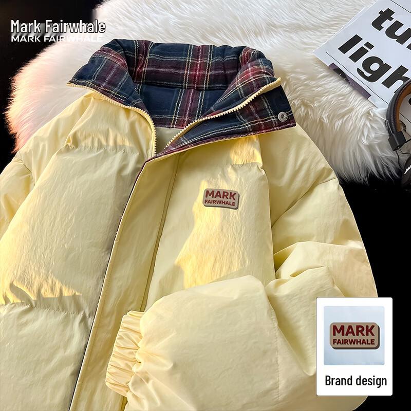 

Mark Fairwhale Men s Stand-Up Collar Padded Plaid Jacket 3XL