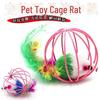 Feather Cat Toy Stick with Mint Ball and Colorful Mouse - Self-entertainment Cat Toy Supply