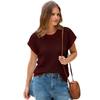 Women's Striped Knit Summer Top - Loose, Short-Sleeved, Round Neck, Casual Hollow Design Sweater