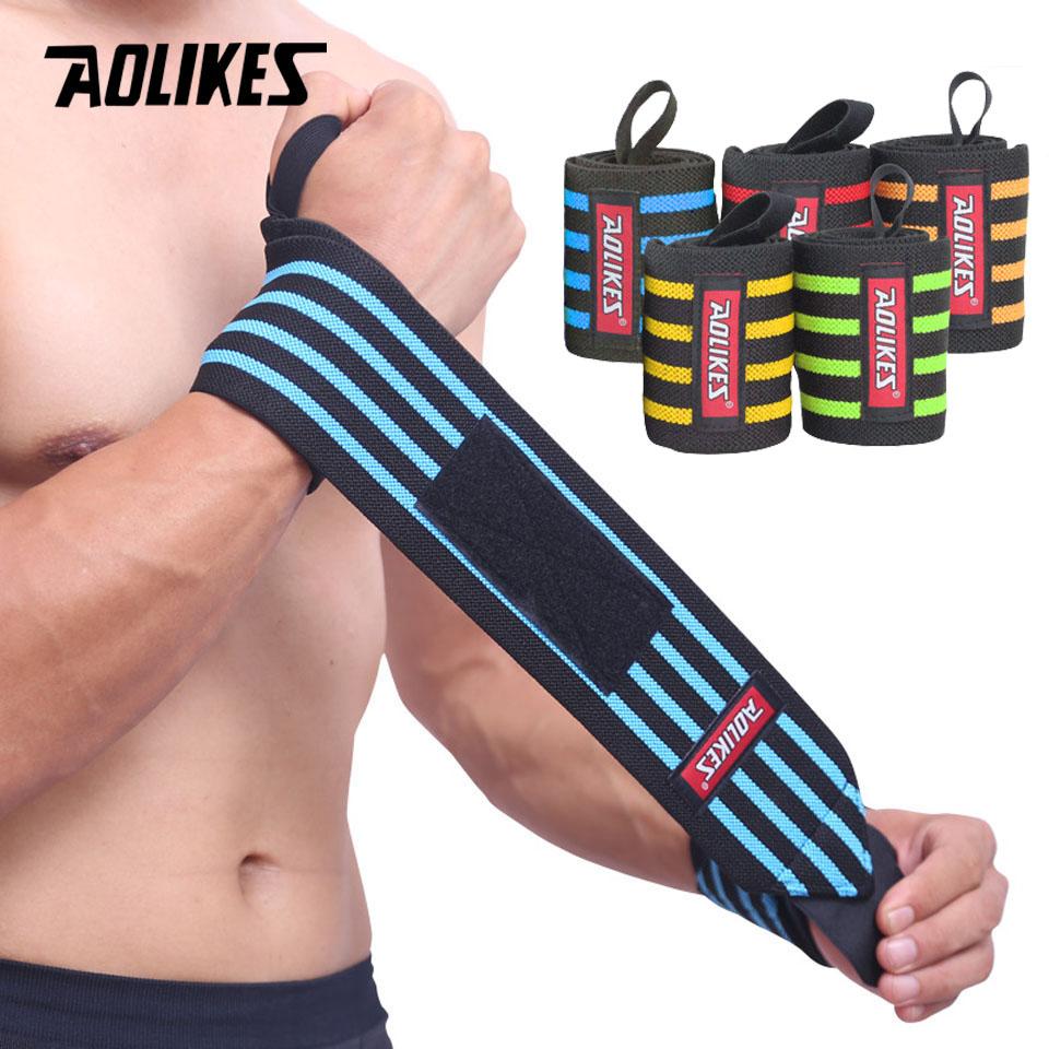 Aolikes Gym Wrist Wraps For Weightlifting Support Powerlifting Strength Training Wrist Straps