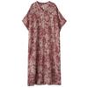 Short Sleeve Plus Size Cotton Vintage Floral New In Dresses for Women Casual Loose Maxi Long Summer Dress