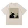 Huh Cat Meme TShirt Japanese Style Funny Cat Vintage Harajuku 100 Cotton Unisex Premium Short Sleeve Men And Women Tshirts
