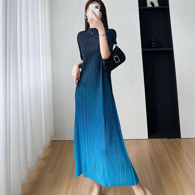 Fusta pentru femei vara, pliuri noi de ultimă generație stratificate treptat, temperament reducător de vârstă, rochie lejeră și versatilă, care slăbește