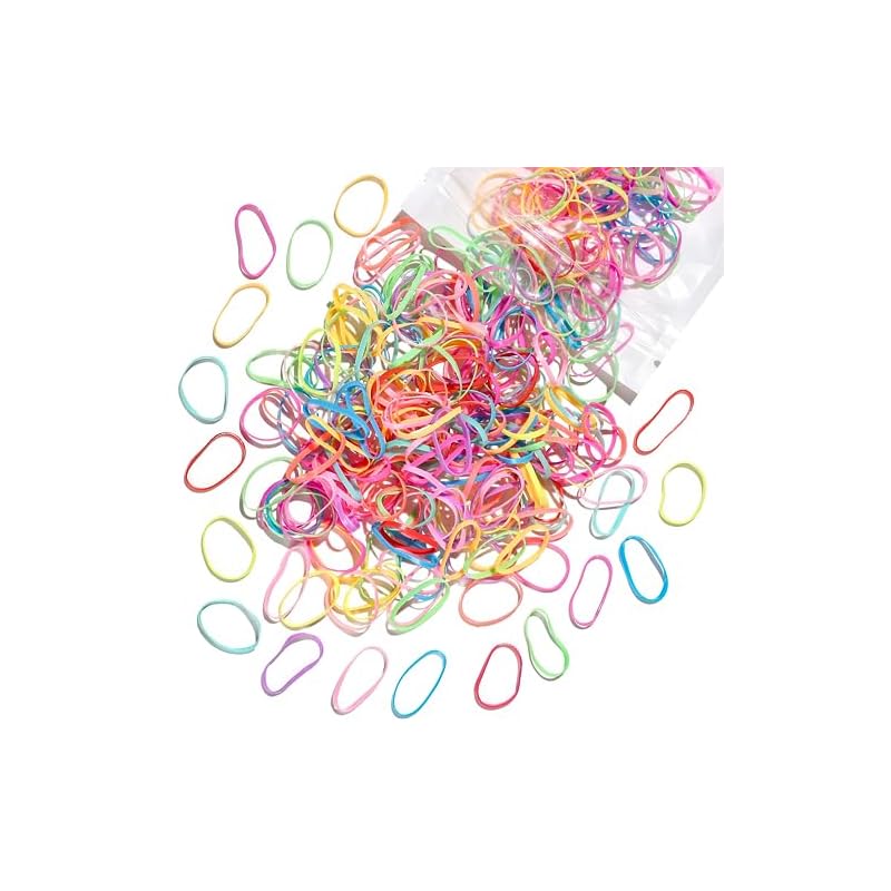 KEYAN Kids' Hair Ties, 300-Piece Set, Candy-Colored, Silicone Rubber, Ultra-Fine Polyurethane, Tangle-Free, Break-Resistant, Multi-Purpose