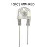 10 STÜCK 8MM Strohhut Inline LED Lampe Leuchtdiode Weiß Rot Blau 0.5W