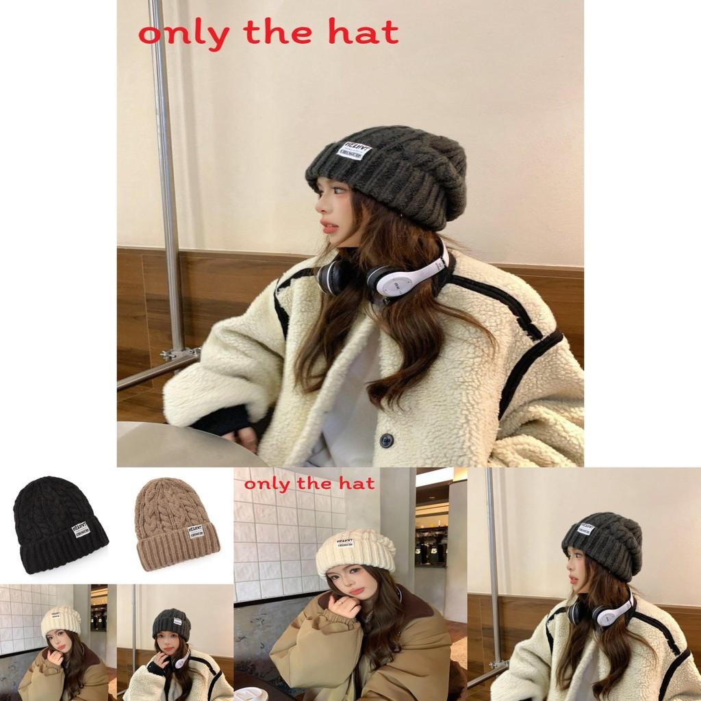 Knit Hat For Women With Letter Embroidery Warm Windproof Autumn Winter