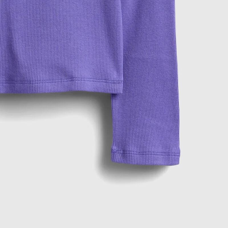 Gap Girls' Logo Embroidered Ribbed Long-Sleeve T-Shirt