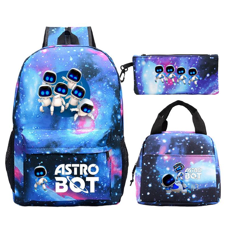 Neues Astro Bot Spiel Merchandise Druck Grund- und Sekundarschule Schultasche Außenhandel Freizeit Kinder Federmäppchen Lunchtasche