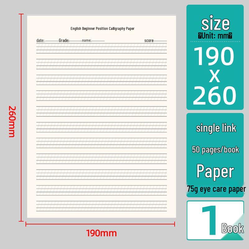 Standard English Calligraphy Beginner s Practice Book with Framed Writing Paper