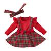 Christmas Outfits for Girls Headband Xmas Jumpsuit Party Favors Supplies