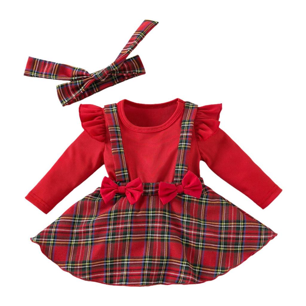 Christmas Outfits for Girls Headband Xmas Jumpsuit Party Favors Supplies