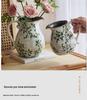American Country Crackle Glaze Ceramic Milk Jug Vase - Pastoral Feng Shui Flower Arrangement Retro Decor