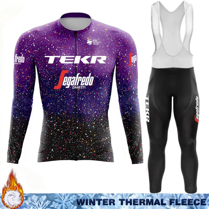 Termal Fleece Cycling Jersey Men's Winter Suit TEKR Thermal Man Outfit 2026 Mens Long Sleeve Clothing Jumper Set Ciclismo Hombre