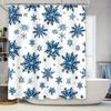 Snowflake Shower Curtain Waterproof Bathroom Decor Blue White Pattern Home Bath