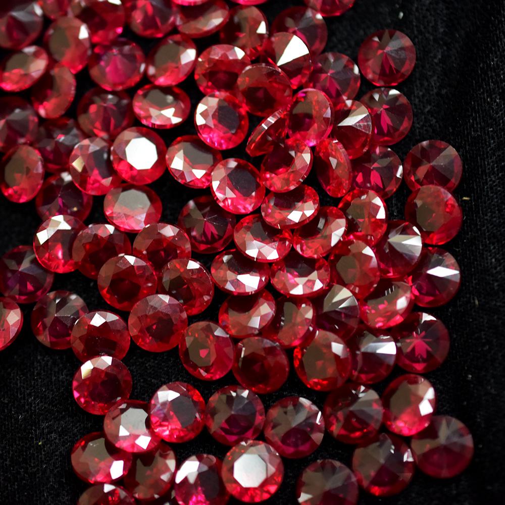 Natural Red Ruby Loose Gemstone 10.80 ct Round Cut 5x5 mm Lot Burmese for Jewelry Making and Crafts