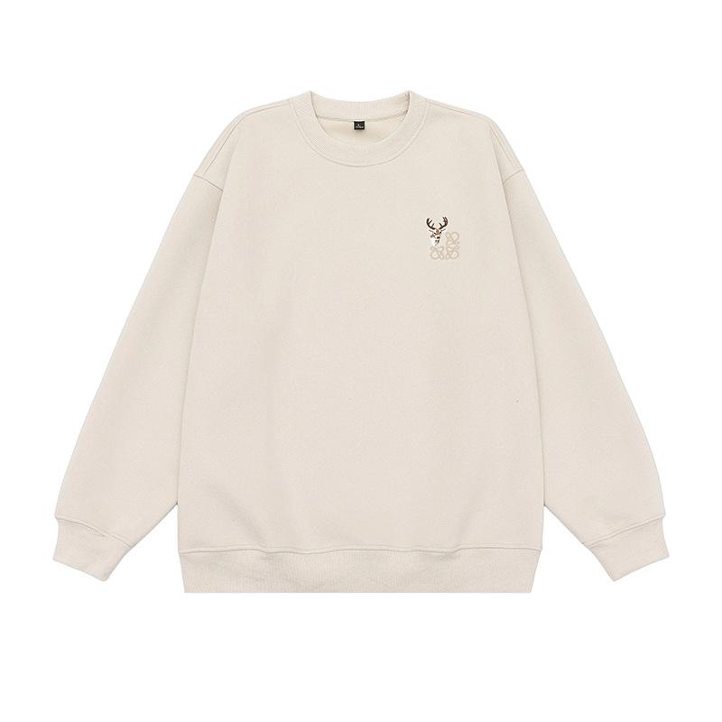 Simple Embroidery Small Pattern Long-sleeved Sweater Men's Autumn Shoulder-length Sleeves Loose Casual Top