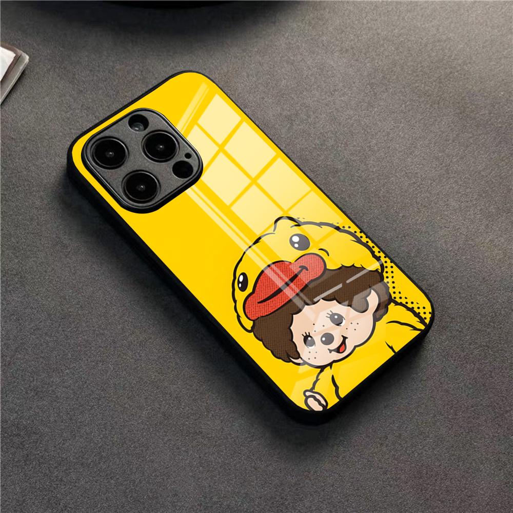 Cute M-monchhichis Phone Case For 17 Pro Max IPhone 16 Pro 14 12 11 13 Mini X XR XS 15 Plus SE Glass Cover