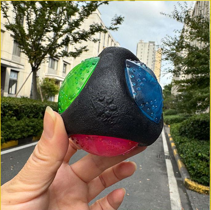 Foreign Trade TPR Dog Toy Ball - Sounding, Bite-Resistant, Teeth-Grinding, Elastic, Luminous Pet Training Ball