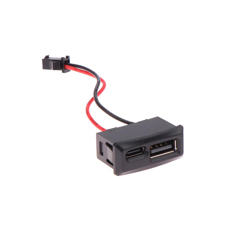 

1Pcs Double Layer White/Black USB Female Base Type-c Socket USB Lamp Charging Socket Power Socket 2P With Cable Connector