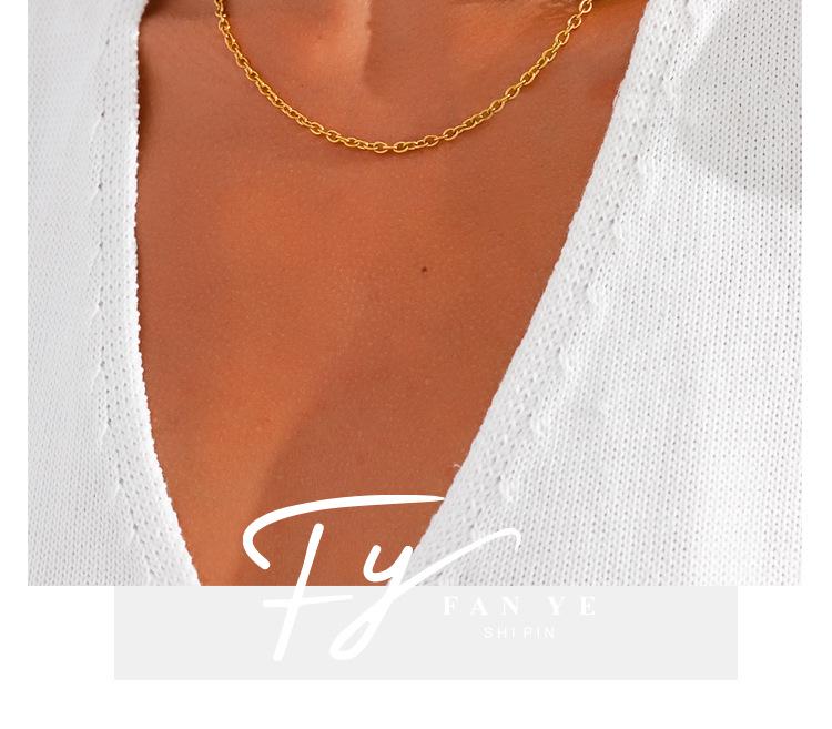 European & American Irregular Pig Nose OT Buckle Long Sweater Chain - High-End Stackable Stainless Steel Necklace for Women.