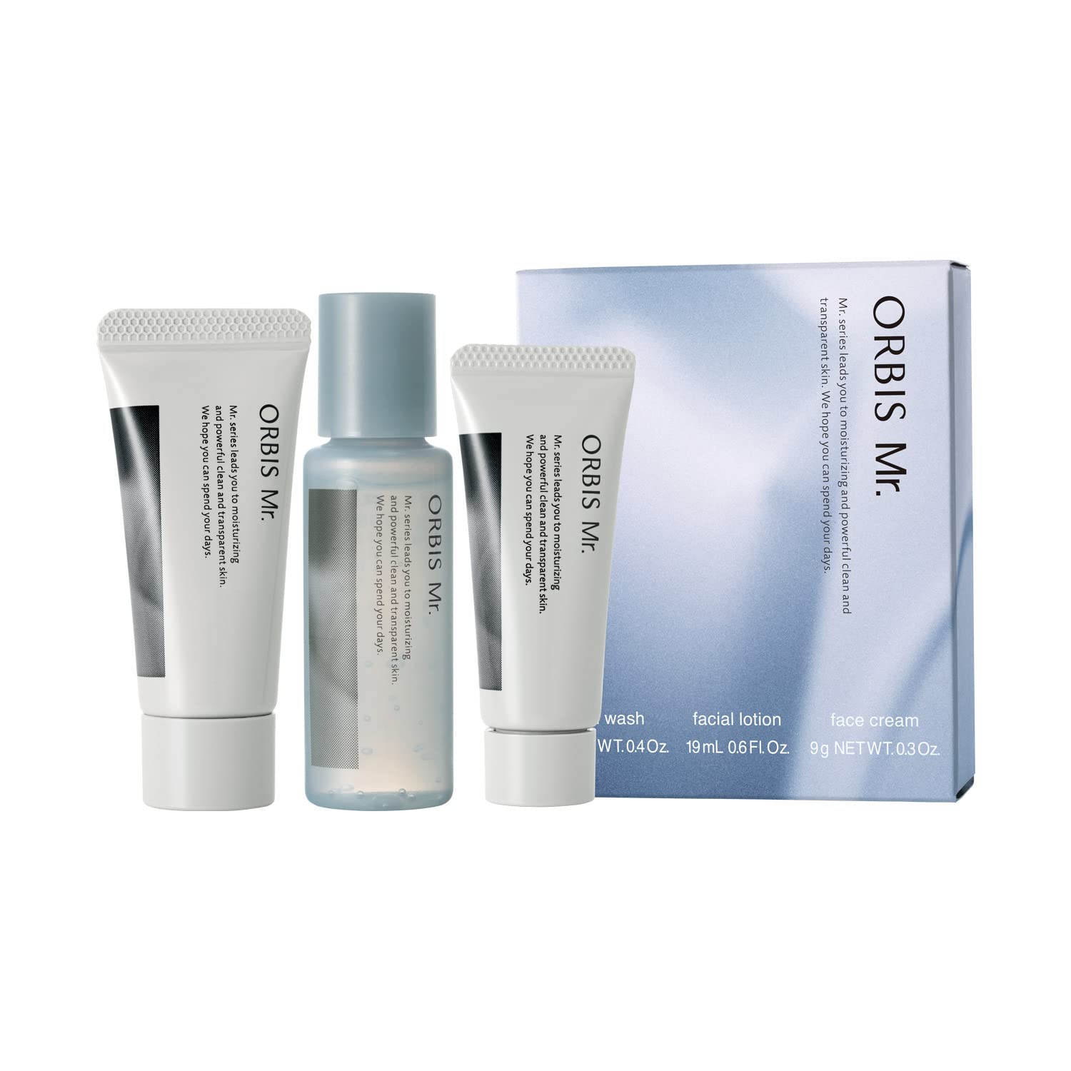 

Orbis Mister Trial Set for Facial and Moisturizing Cream week supply [Quasi-drug] Mr. Men Cleanser, Lotion, (1 each) 2. Quasi-drug белый