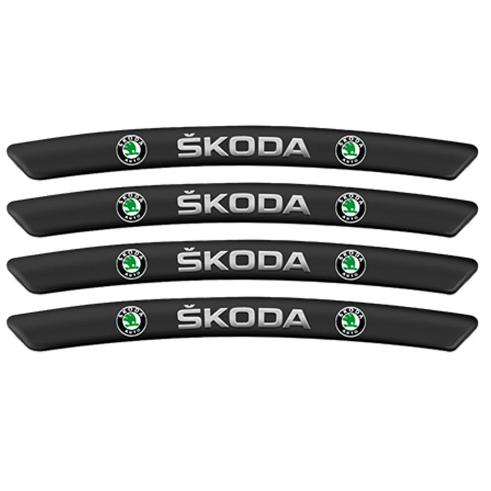 HGC2 4ks Samolepky s emblémem středového krytu kola auta Zakřivené samolepky na ráfky Pro Skoda Octavia 3 2 A5 A7 MK3 MK2 Kodiaq Superb Fabia Příslušenství