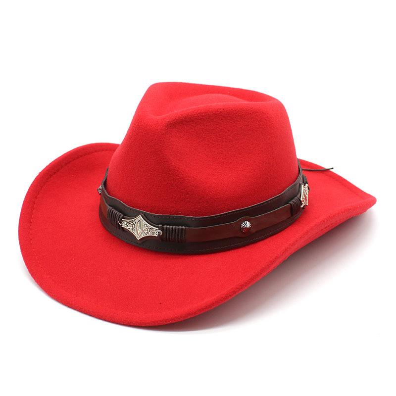2022 neue Western Cowboy Hut Für Männer Mode Gürtel Gentleman La Cowgirl Jazz Kappe Kirche Fedoras Hüte gorros hombre