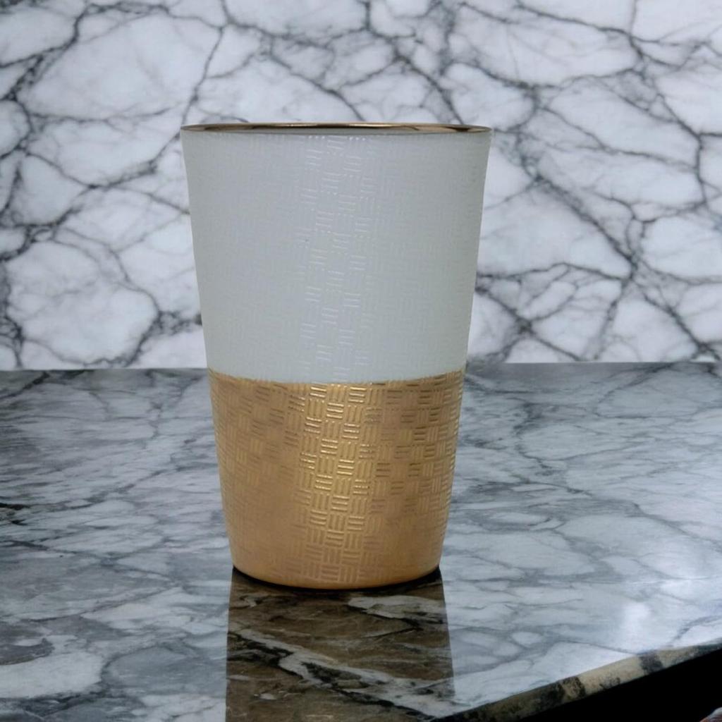 Cupa din lemn Made in Japan J-kitchens, Ultra-subțire, Pahar translucid, Auriu, Ajiro, Cutie, 370ml,