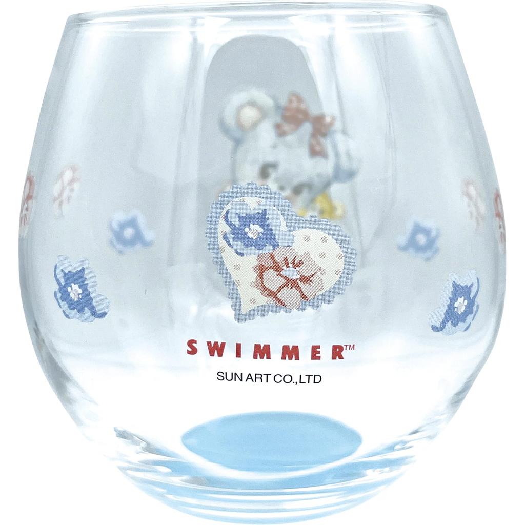 Hugly Juice Pencil Art Round 9x9cm 330ml Made In "Swimmer" Glass, Large, Design, Cup, Clear, Approx. Diameter, Capacity, Japan, SAN4903-1