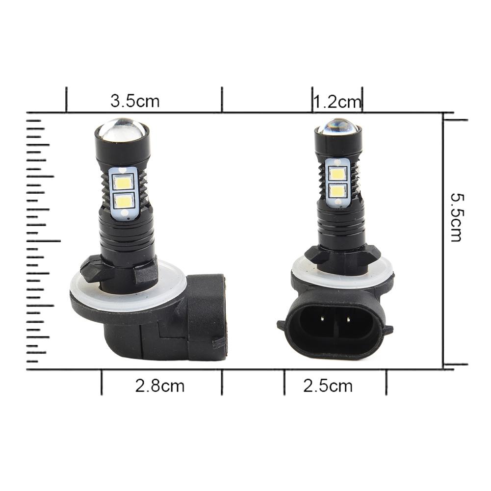 White LED Bulbs 12V&55W 2PCS 881/886/889 Fog Light