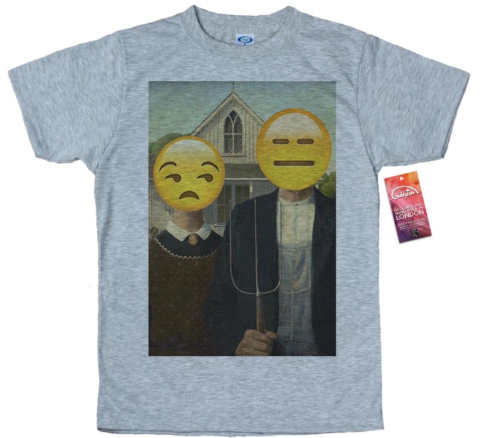 

American Gothic T Shirt Design, Grant Wood, Emoji Painting S