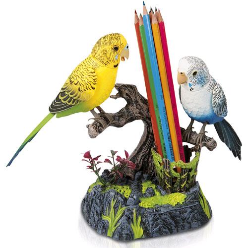 Interactive Desk Organizer - Talking Parrots 2 in 1 - They Repeat, They Move