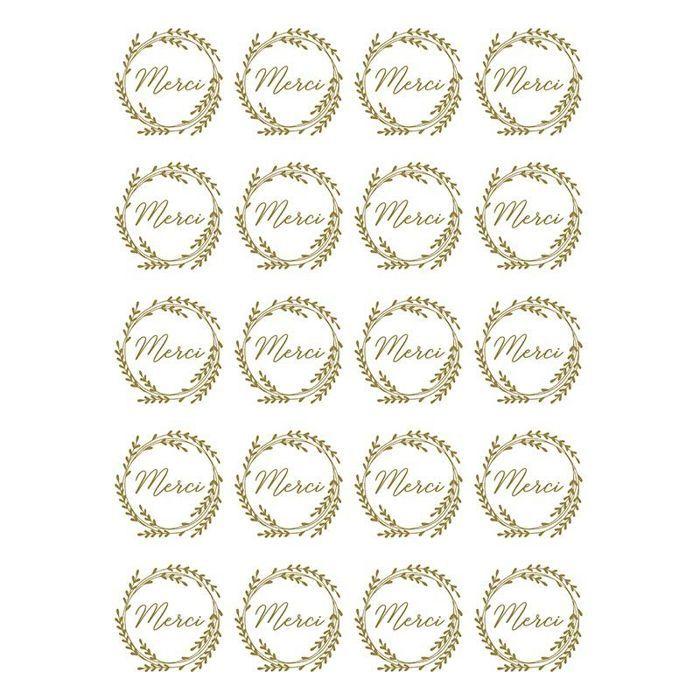 20 Thank You Decals - Gold